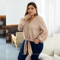 Fashionable Plus Size Hollow out Sexy Custom Tops for Women Knitted Crop Top